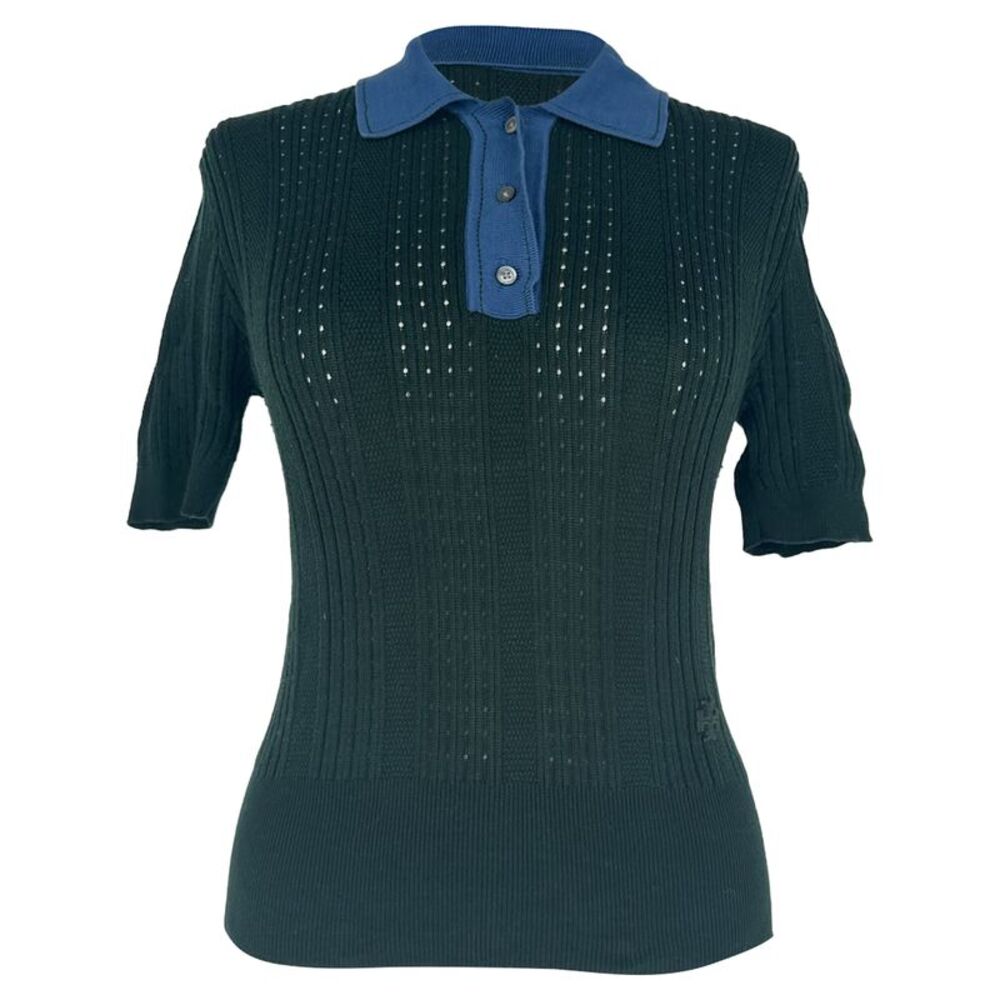Tory Burch Short SLeeve Polo Shirt in Green Cotton